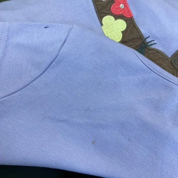 Gymboree Girl's Shirt Purple Giraffe Sequin Lilac Sz 7 - READ - Picture 6 of 8